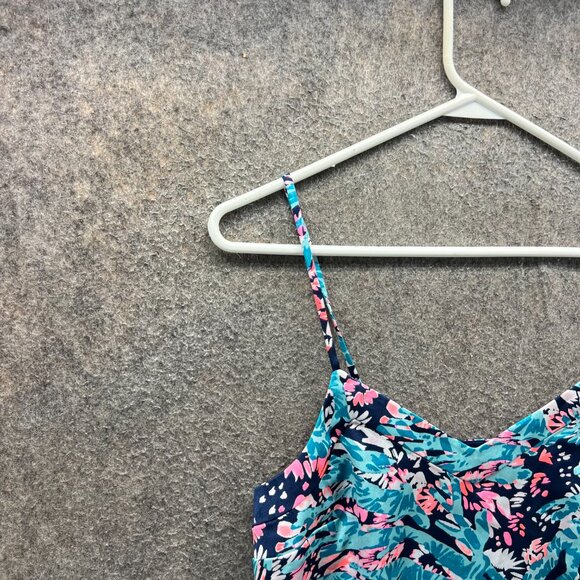 Lilly Pulitzer Camisole Women XS Blue Pink Floral Rayon Sleeveless Tank Shirt - Picture 3 of 9